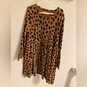 Tucker + Tate Brown Tan Long Sleeve Dress